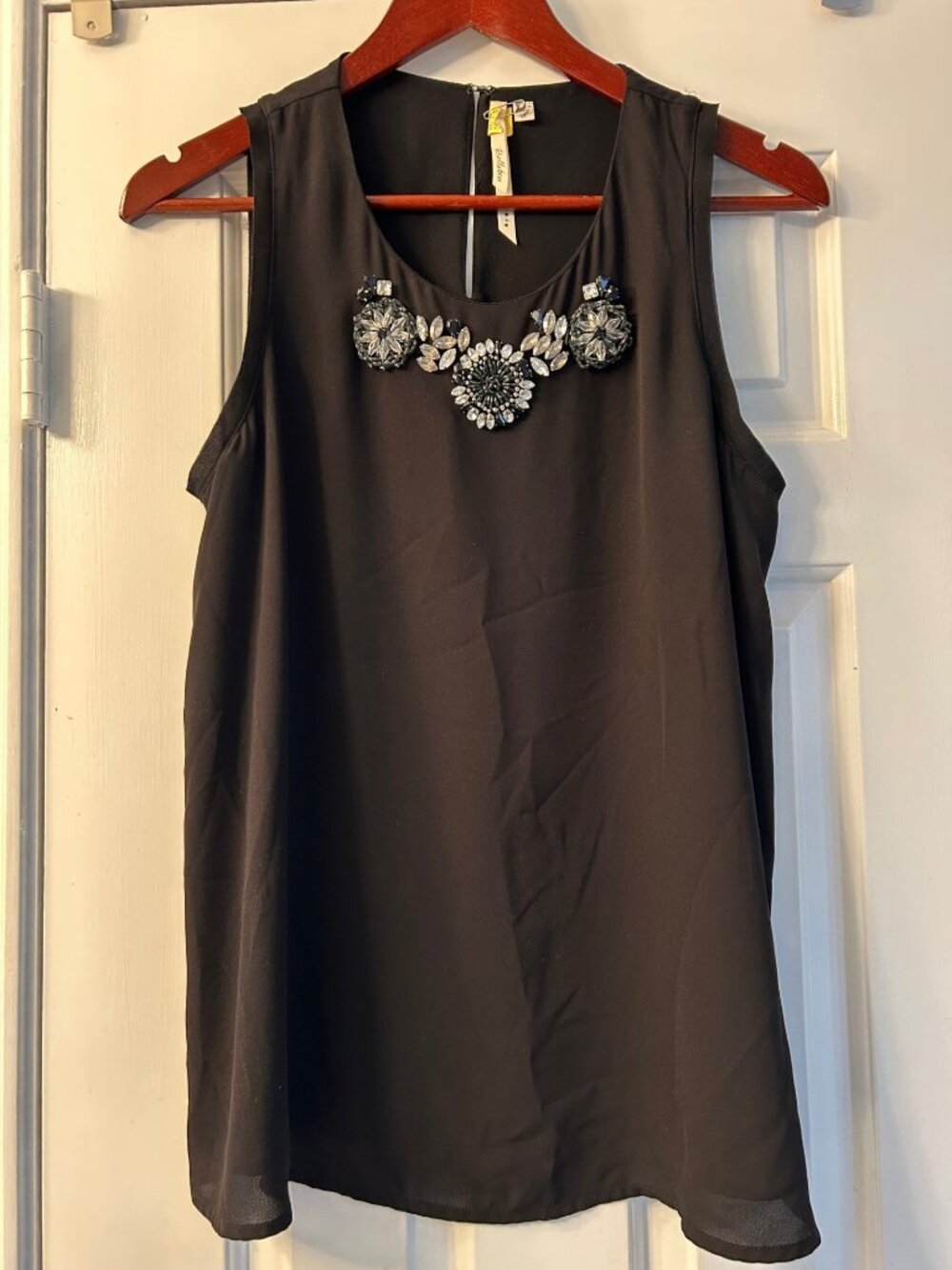 Black Top Bejeweled sleeveless